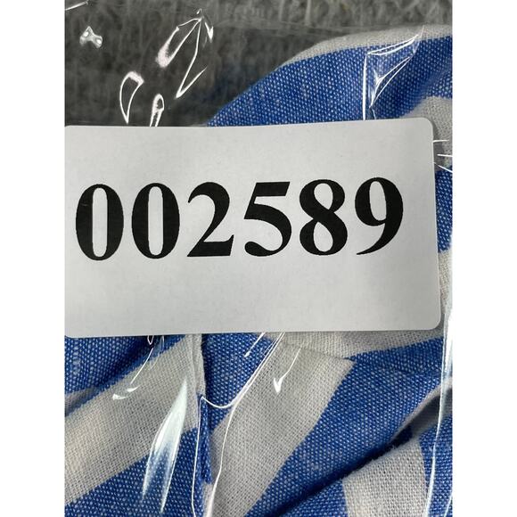 Ava & Viv Shirt Womens 2X Blue Cap Sleeve Button Up Linen Striped Crop NWOT - Picture 7 of 7